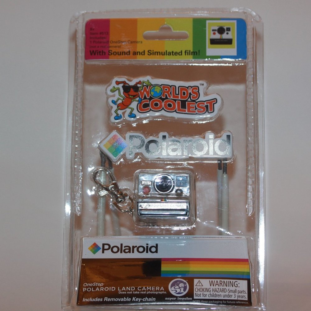 Worlds Coolest Smallest POLAROID ONE STEP LAND CAMERA Toy Miniature Keychain